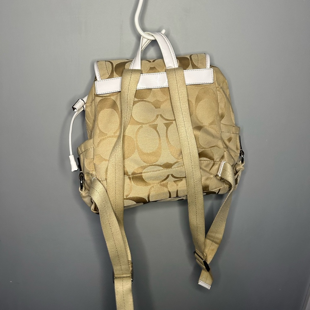 Coach Beige Signature Backpack - Picture 2 of 3